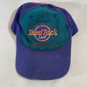 VTG Hard Rock Cafe Save The Planet Washington DC 90s Green Blue Hat Cap‎